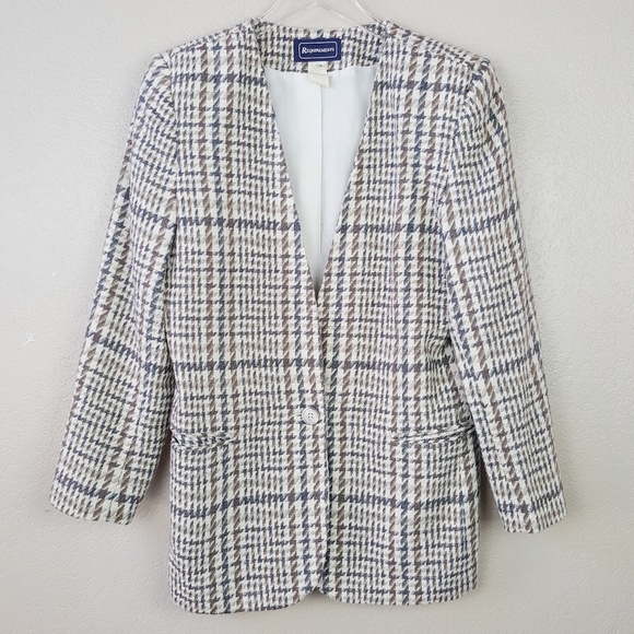 Vintage Houndstooth Academia Style Blazer Jacket Shacket 10 - Picture 4 of 8